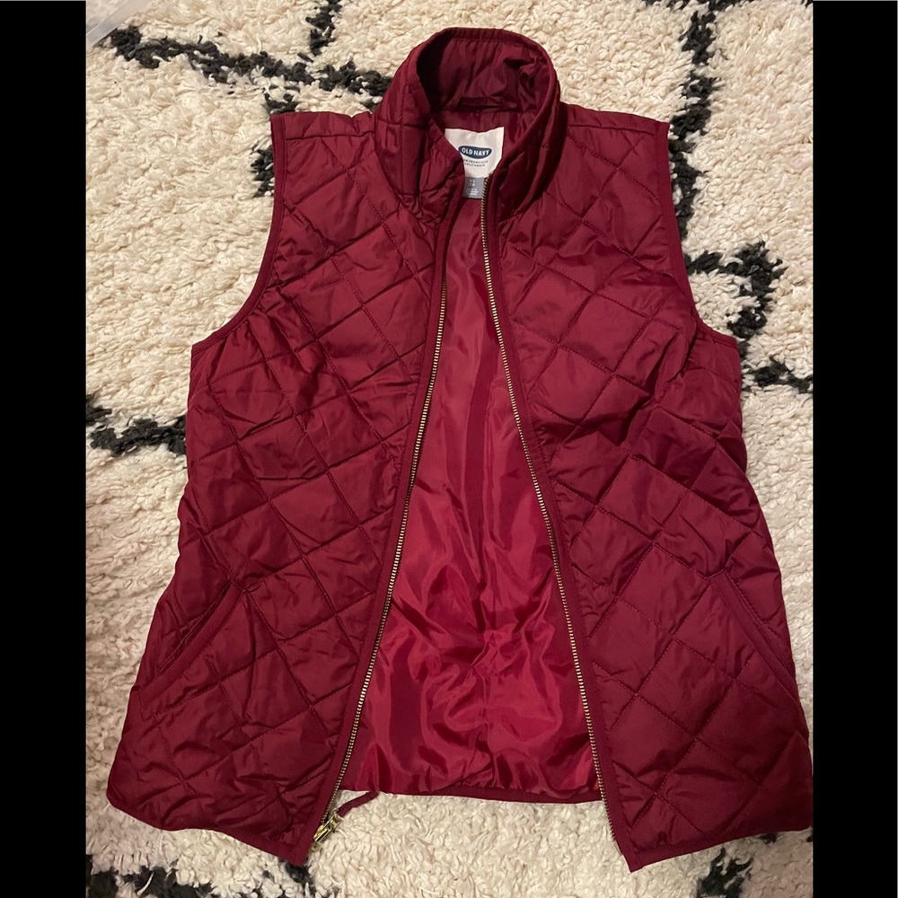 Maroon quilted vest